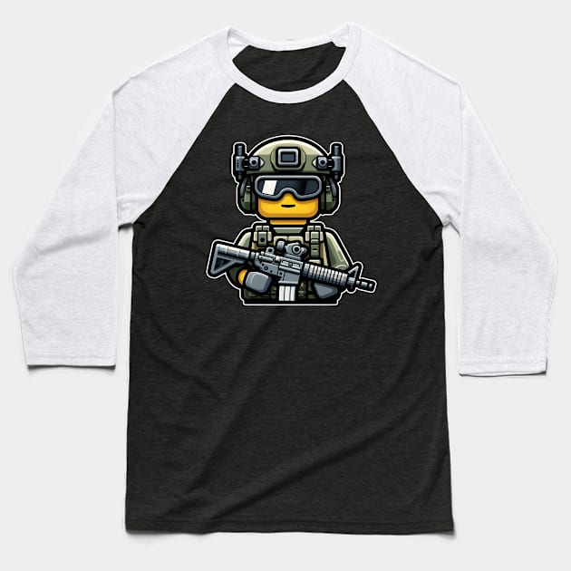 Tactical LEGO Baseball T-Shirt by Rawlifegraphic